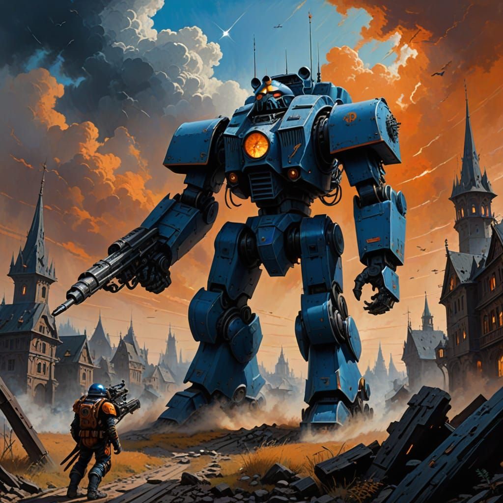 Warhammer 40k War Machine Charges Through Post-Apocalyptic C...