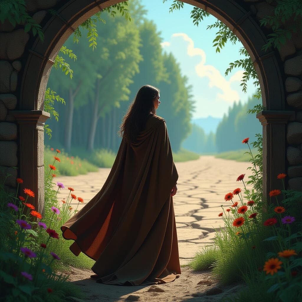 Forest and Wasteland Portrait in Digital Art Style