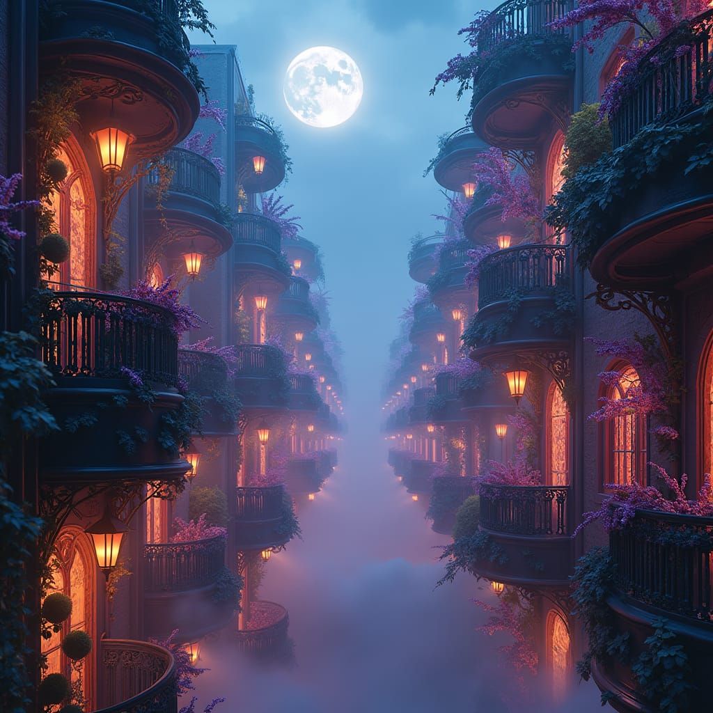 Dreamlike Mardi Gras Celebration in a Mystical Setting