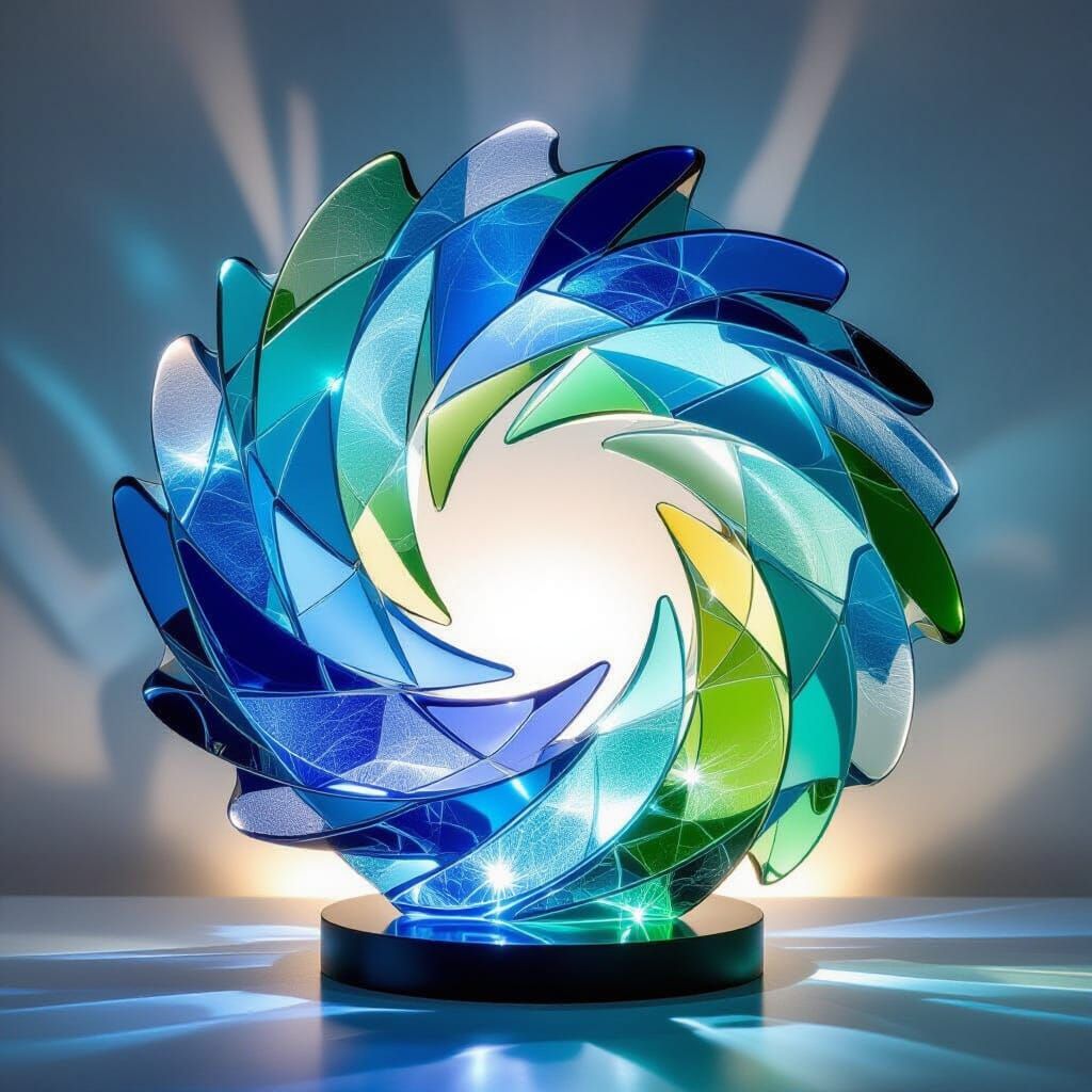 Vibrant Sea Glass Sculpture Captures Oceanic Movement