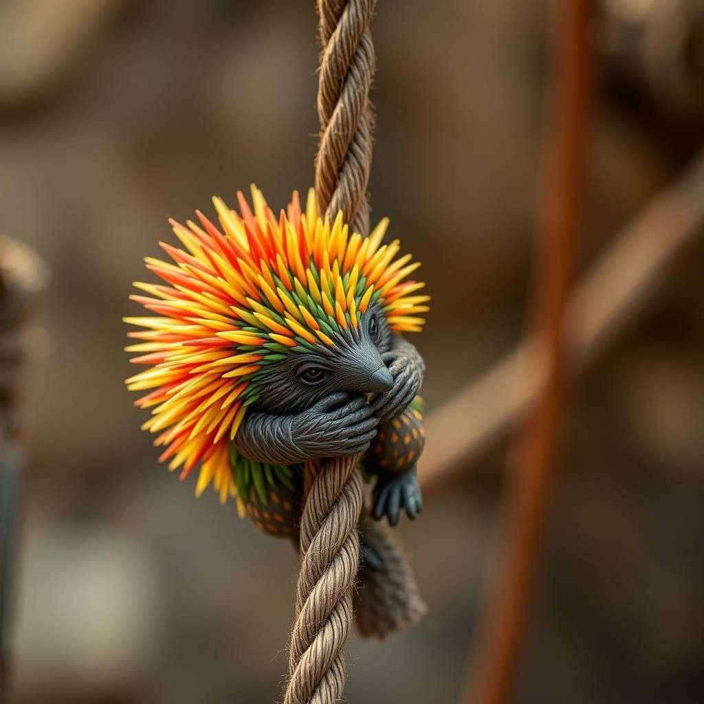 Vibrant Porcupine in Intimate Natural Light