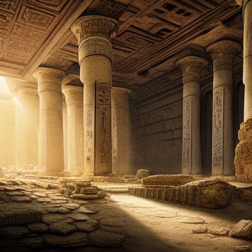 Ancient Egyptian Temple: Hyperdetailed Digital Painting