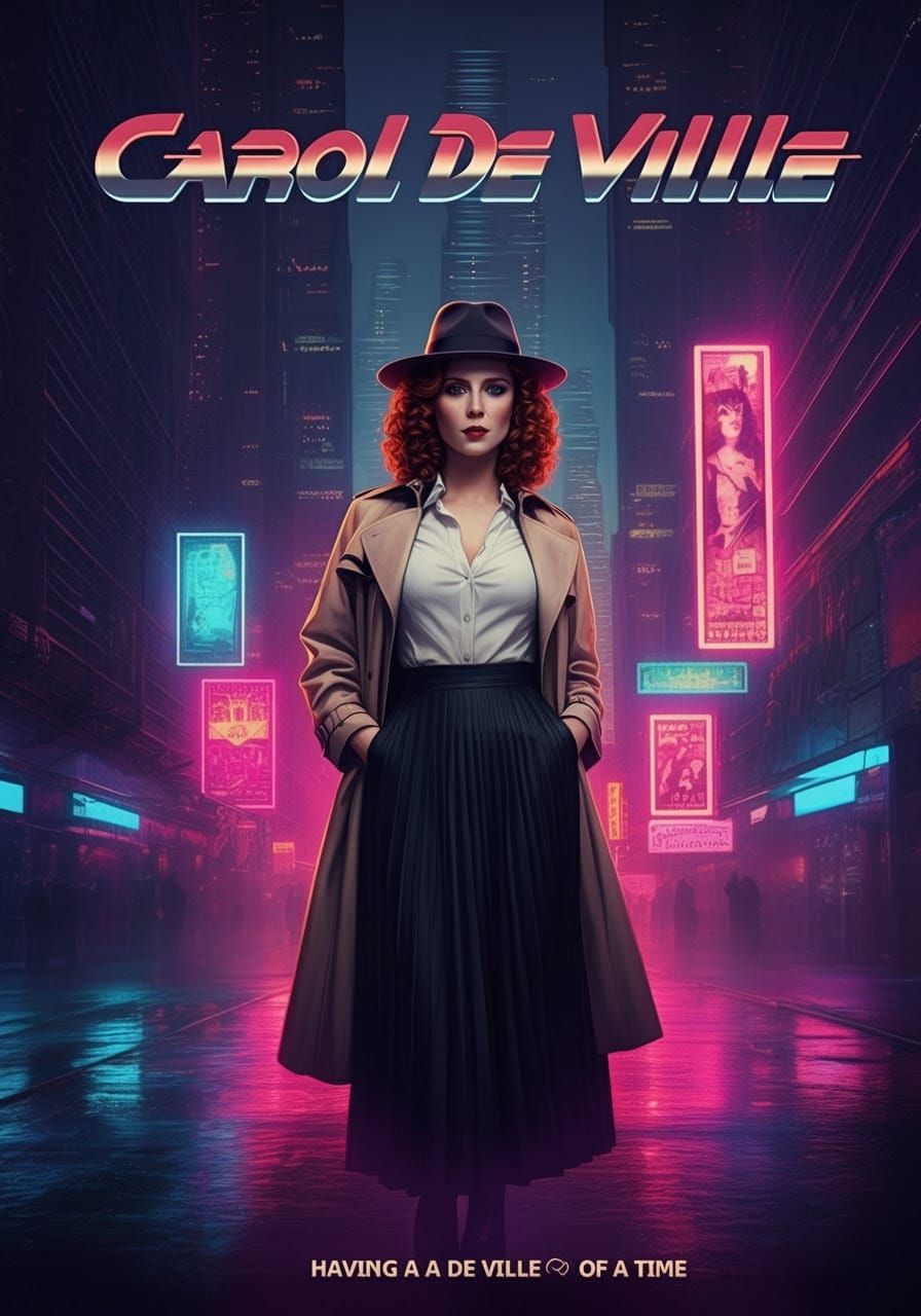 Cyberpunk Woman in Neon Cityscape