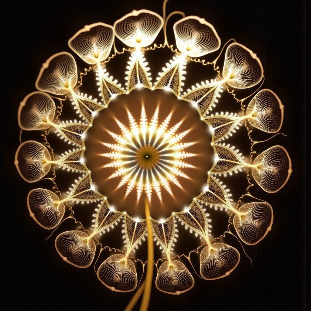 Luminous Dew Drops Adorn Solanum Tuberosum in a Radiant Mead...