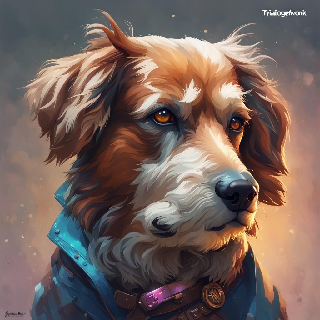 Hyperdetailed Portrait of Dogs in Splash Art Style