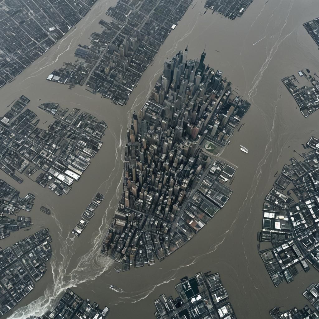 Stormy Future of Manhattan in Cyberpunk Landscape