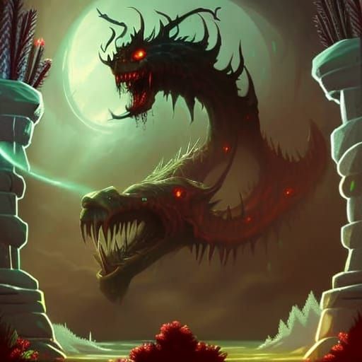 Jörmungandr: Dark Fantasy Concept Art in 8k