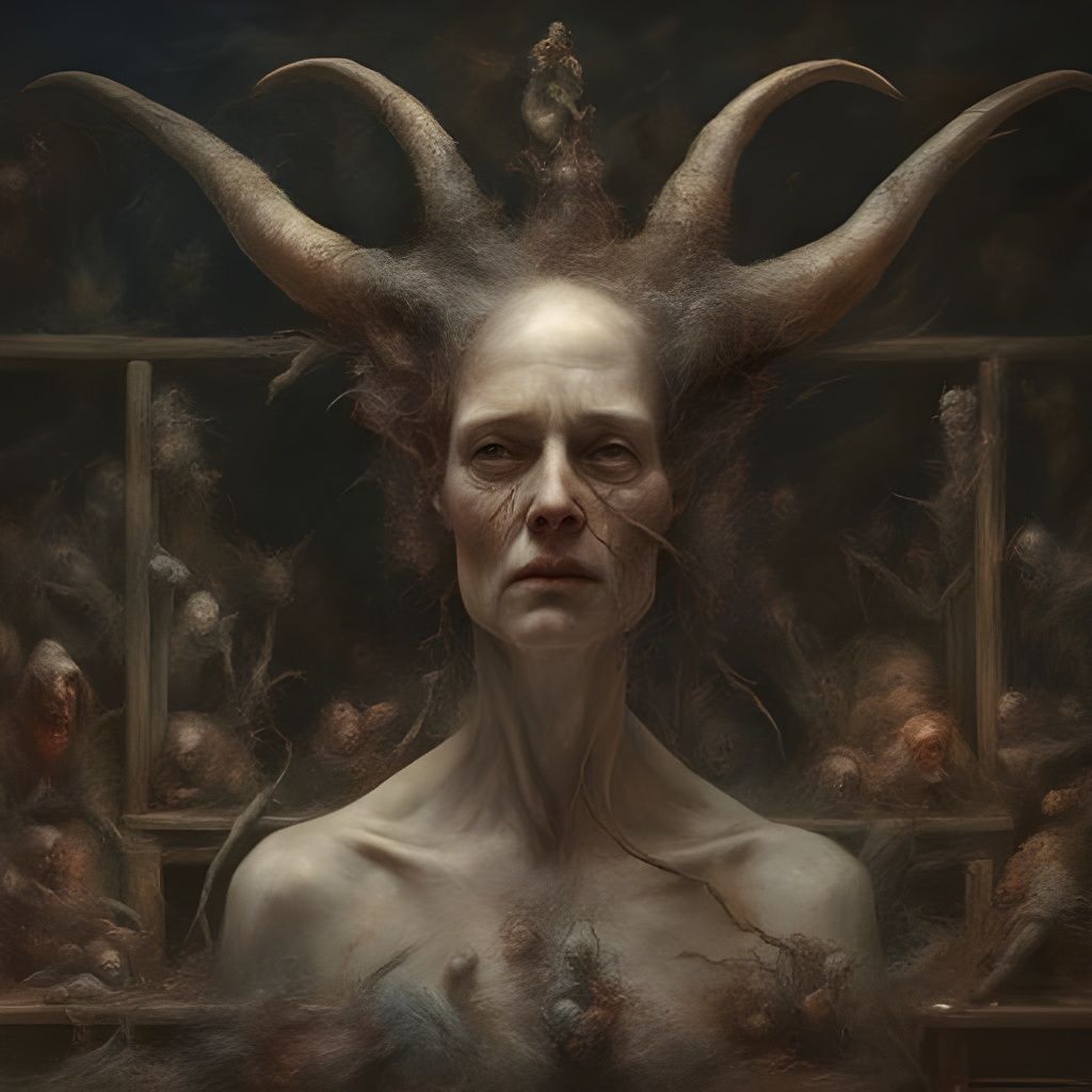 Demonic Mixed Media Art Inspired by Surreal Masters