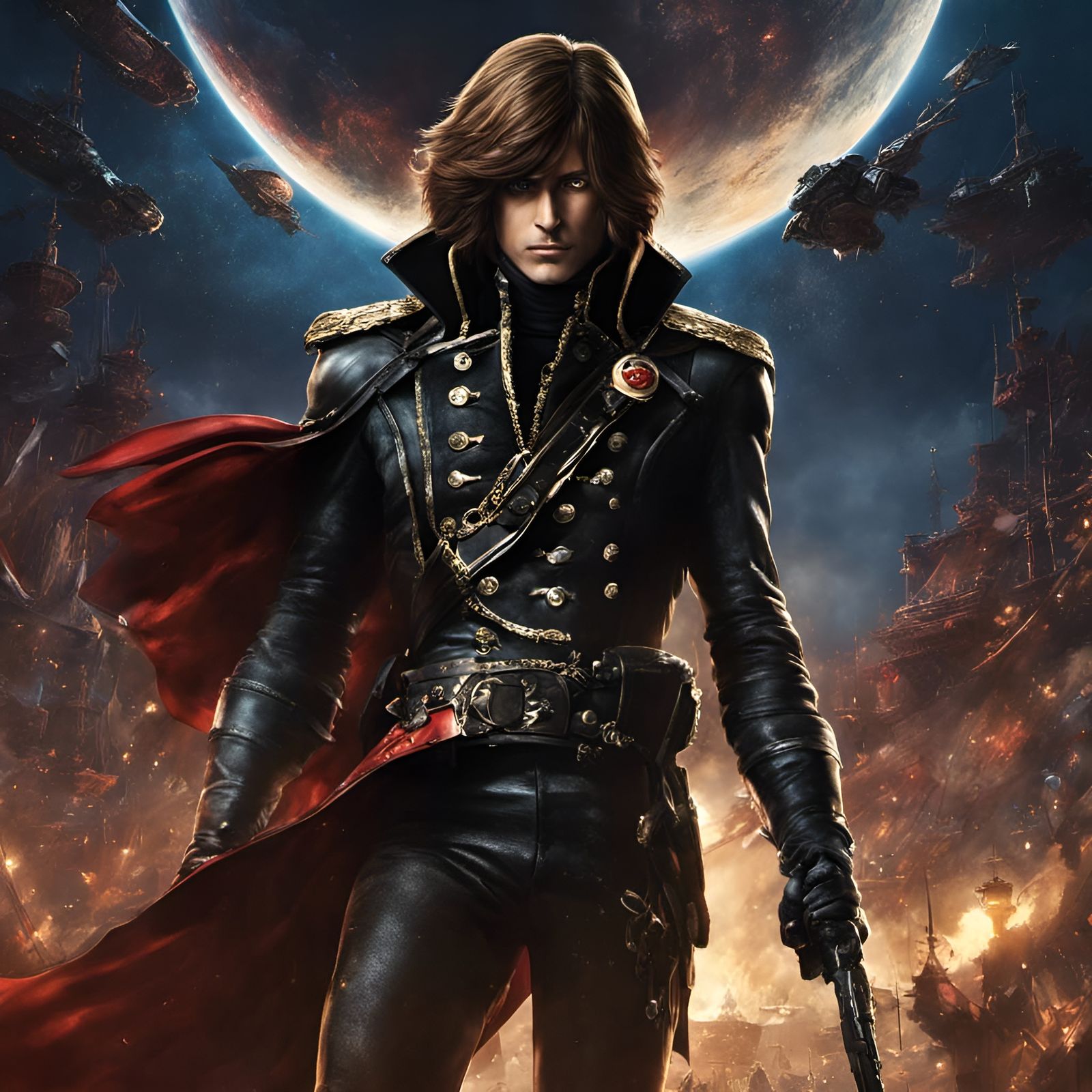 Detailed Portrait of Space Pirate Captain Harlock