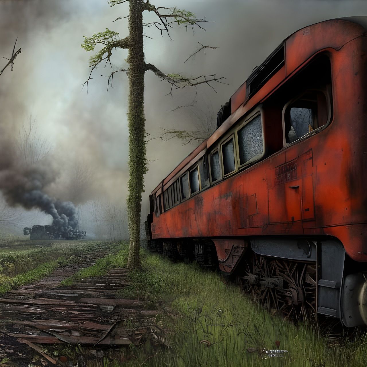 Gothic Armored Train in Abandoned Railway Station