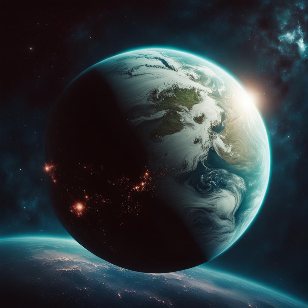 Super-Terrestrial Planet in Space: Cinematic Film Still