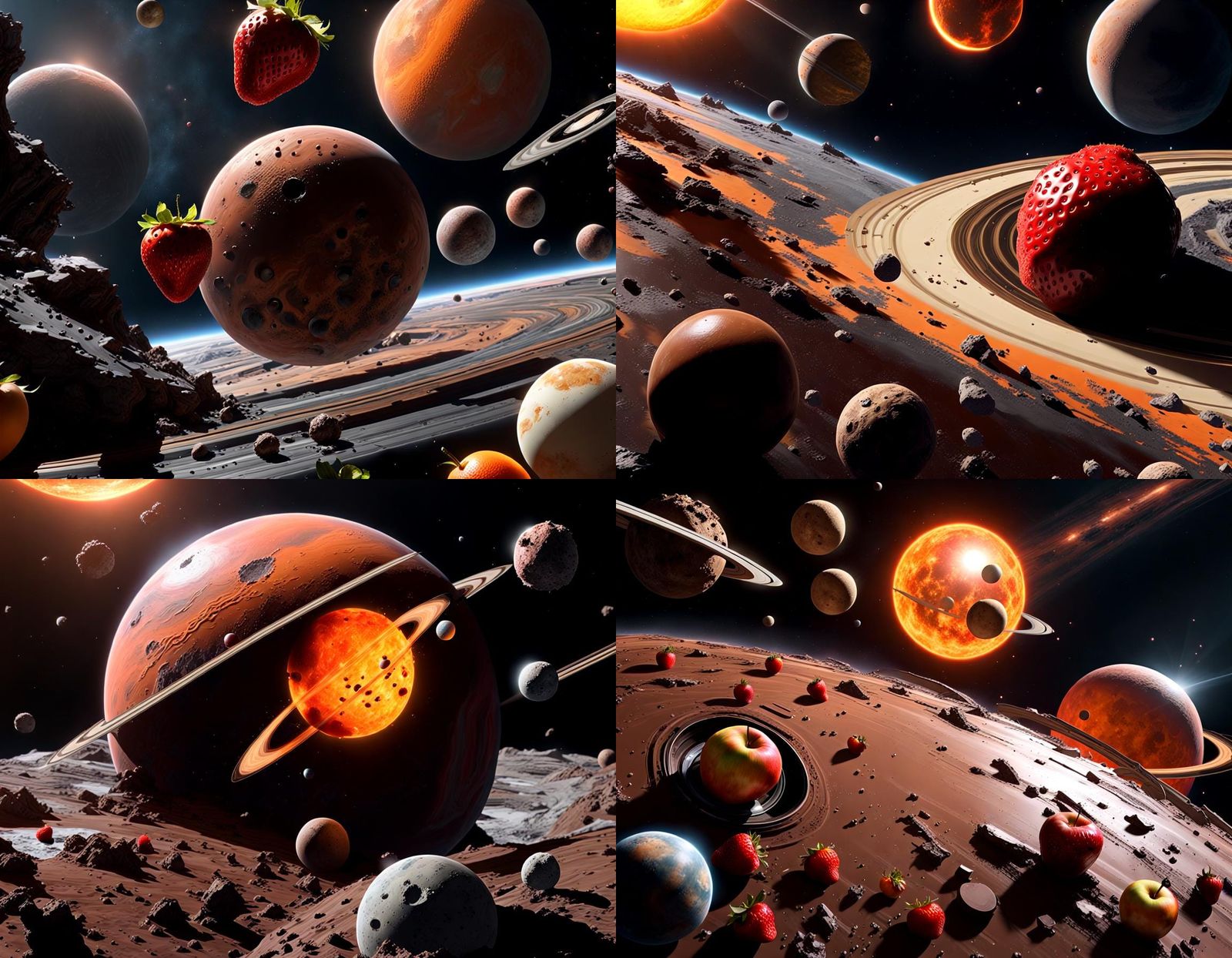 Fruity Spacescape in Photorealistic Style