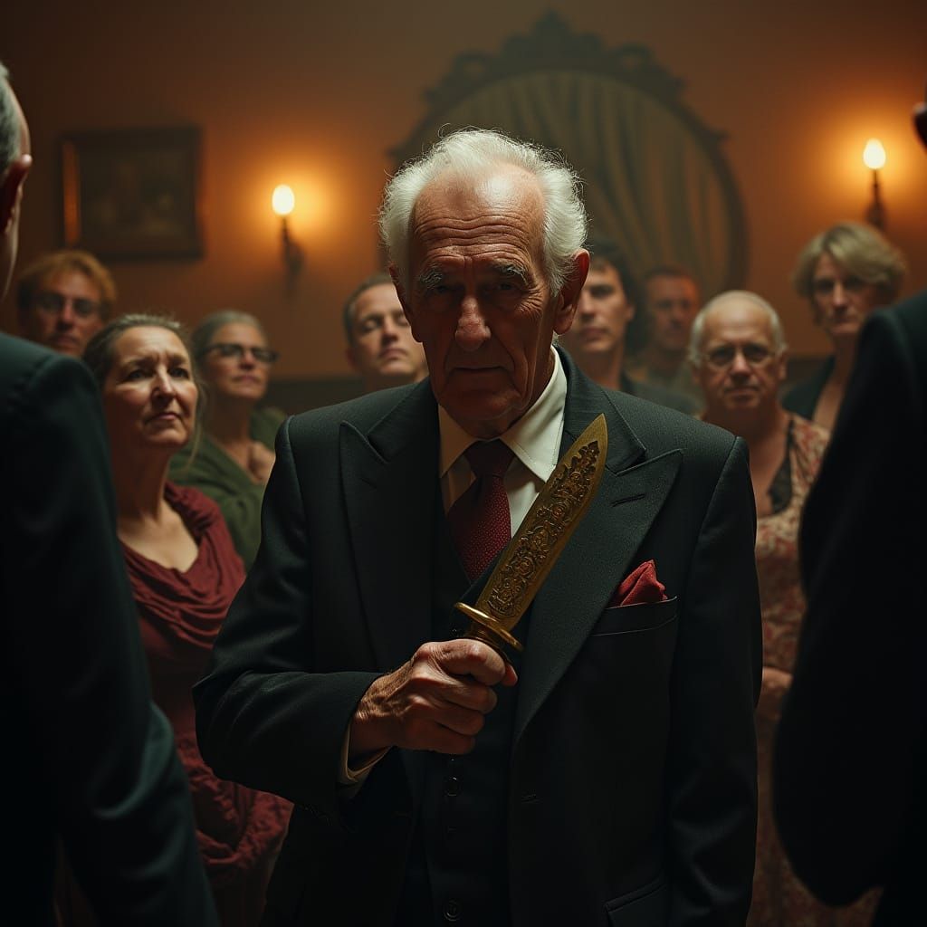 Ornate Knife Reveals Unease at Birthday Party