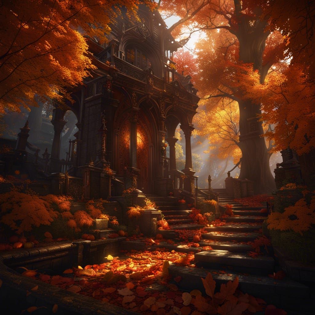 Autumn Magic in Dark Fantasy Concept Art