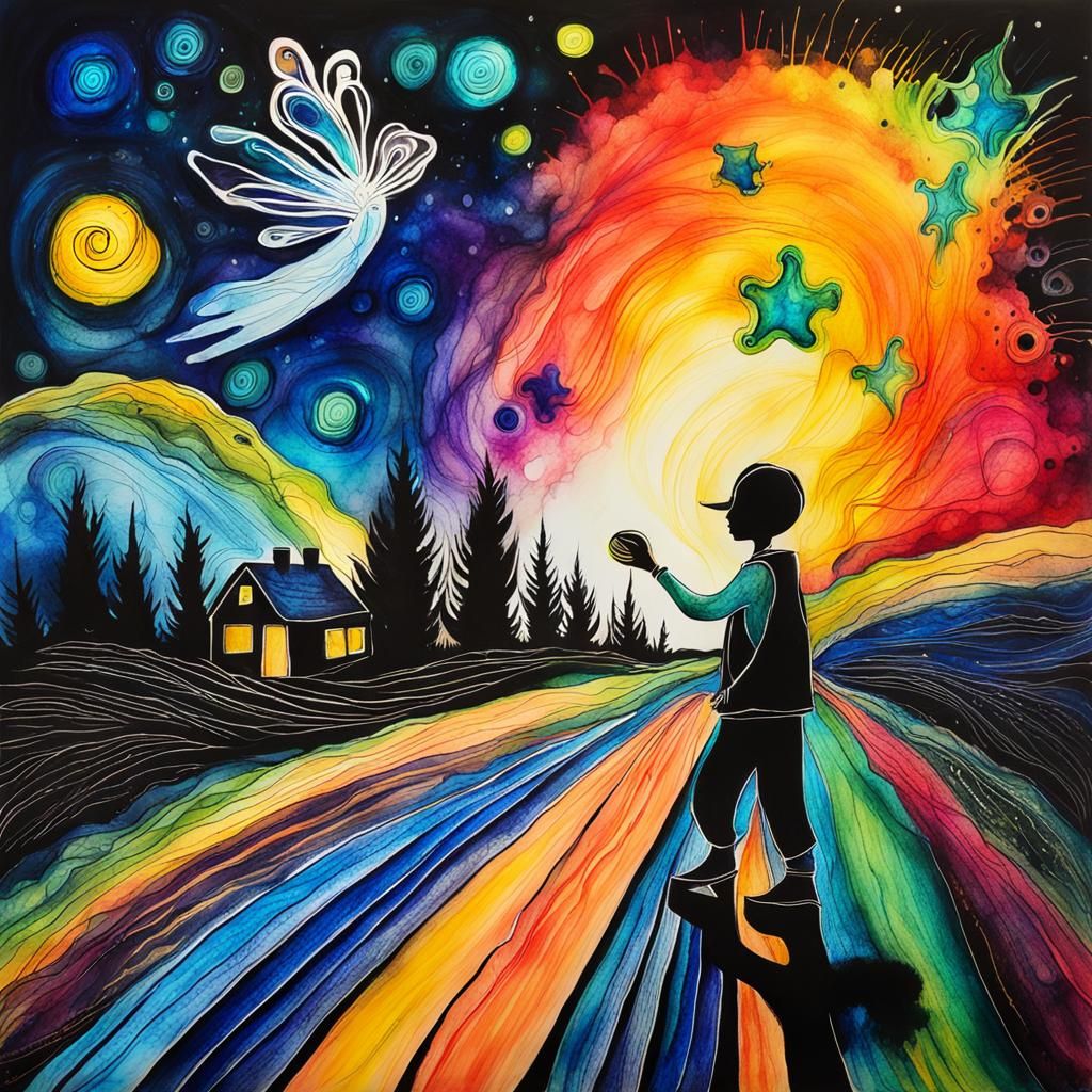 Colorful Neurographic Drawing: Organic Abstract Art