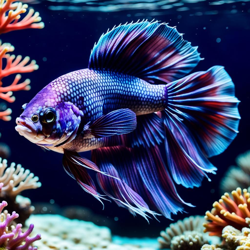 Violet beta fish