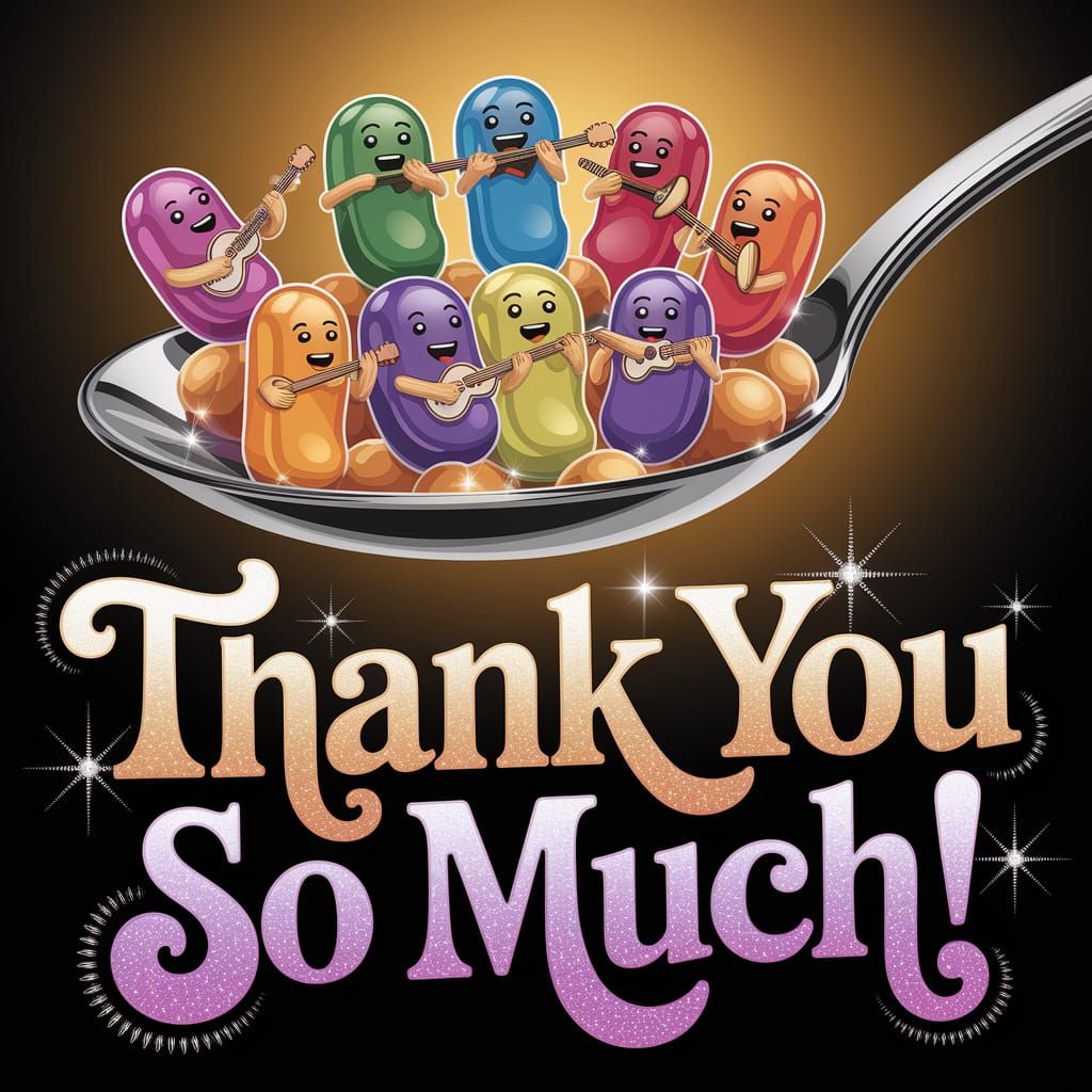 Jellybean Musicians on Silver Spoon, in Digital Art