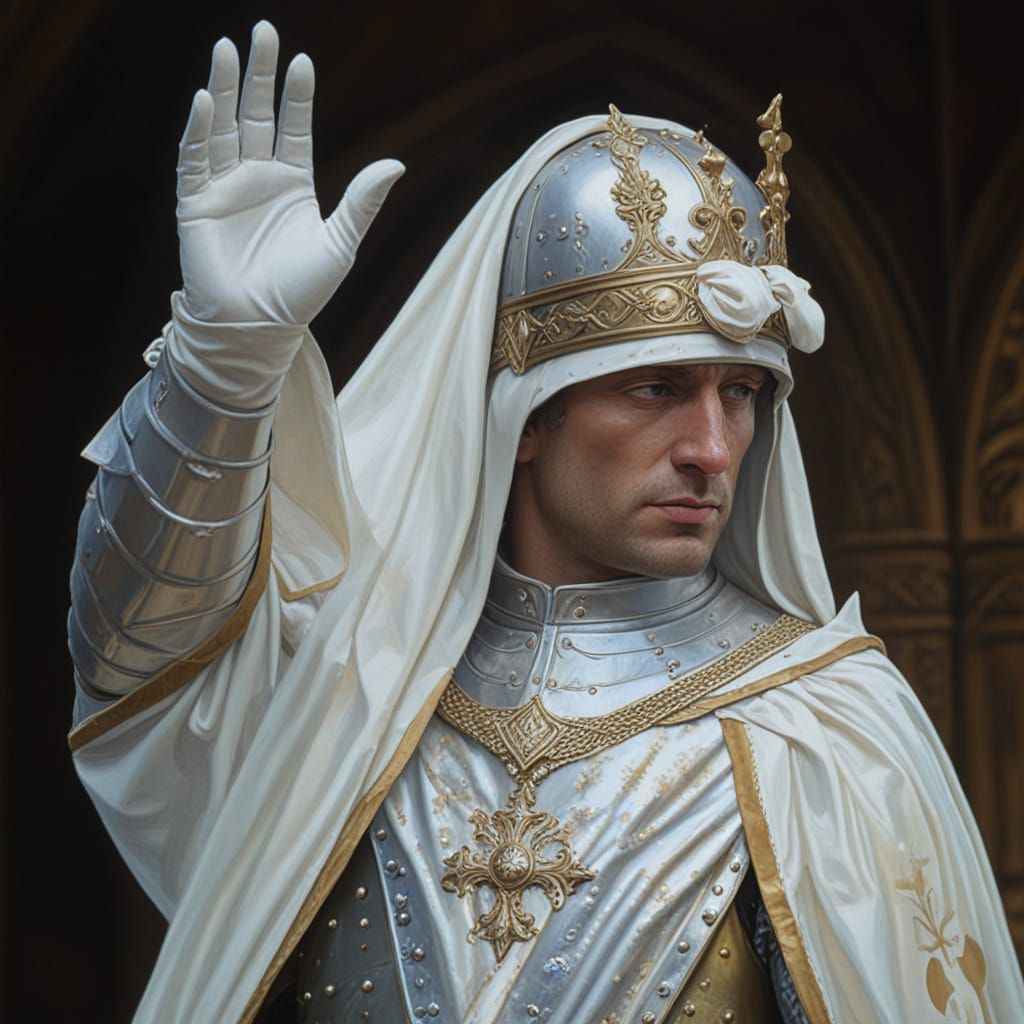 King Baldwin IV: Medieval Oil Painting Portrait