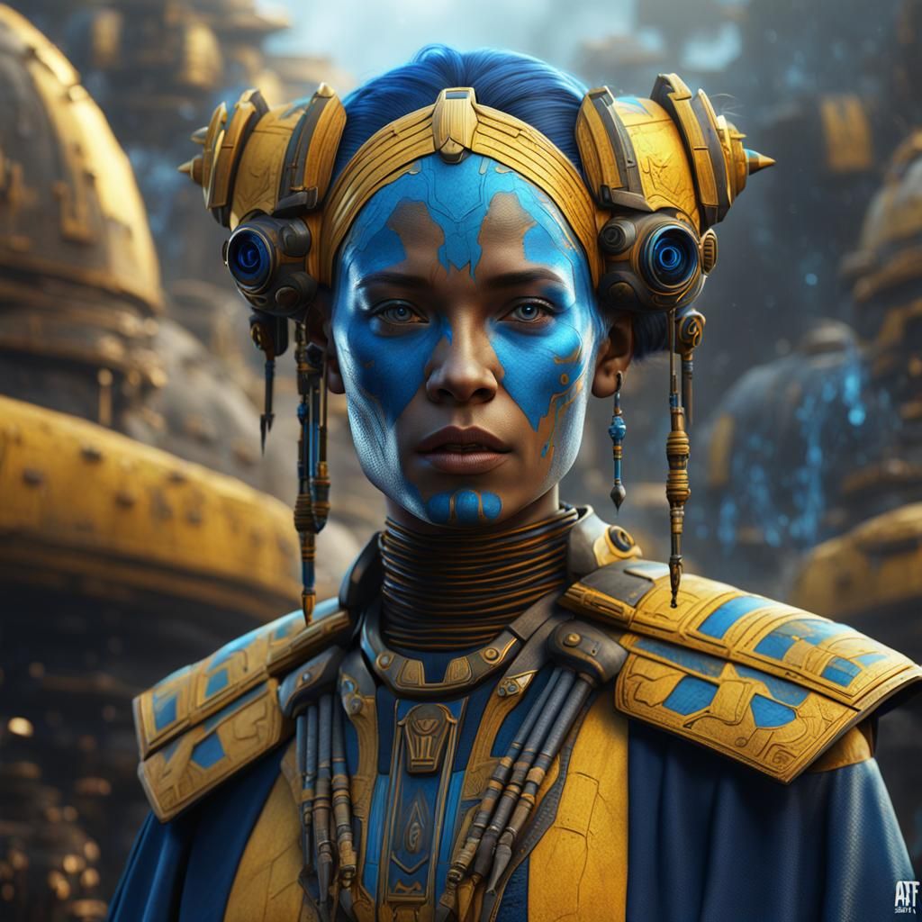 Star Wars Togruta Woman: Detailed Matte Painting