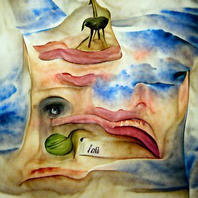 Surreal Watercolor Expressing Familial Conflict