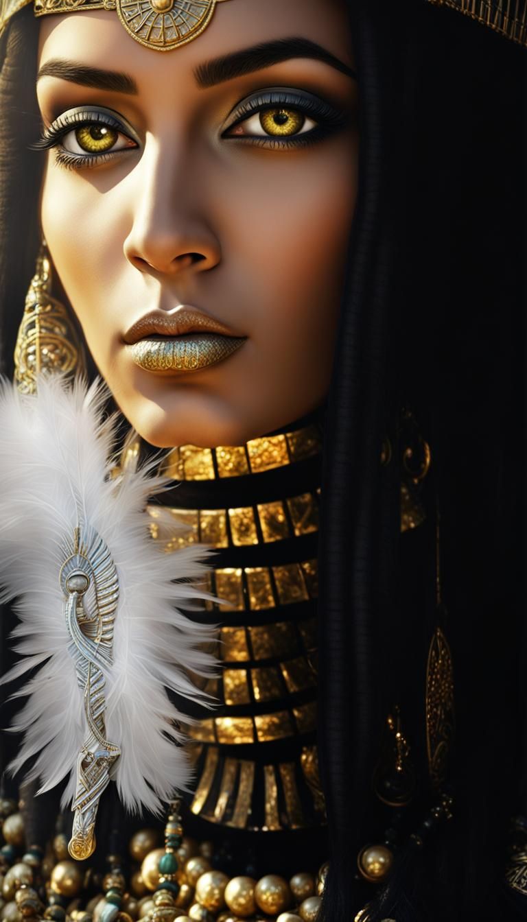 Hyperrealistic Egyptian Goddess Portrait