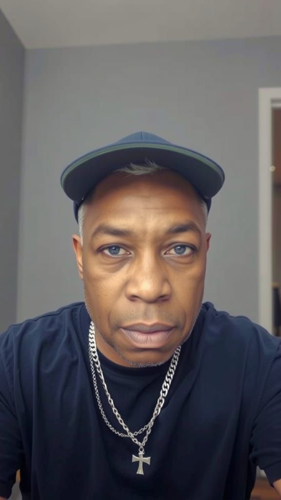 Close-Up Portrait of a Serious Black Man in Natural Light