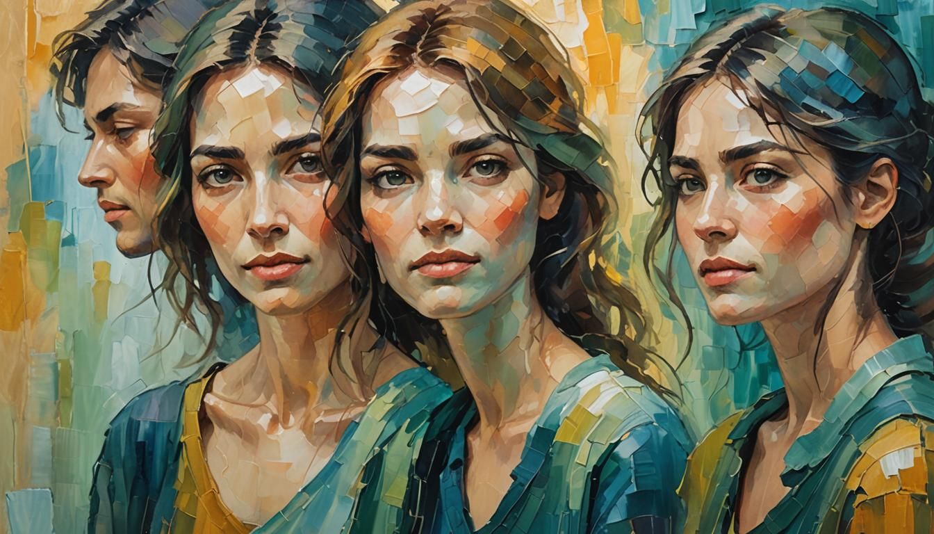 Vibrant Impressionistic Portrait with Expressive Brushstroke...