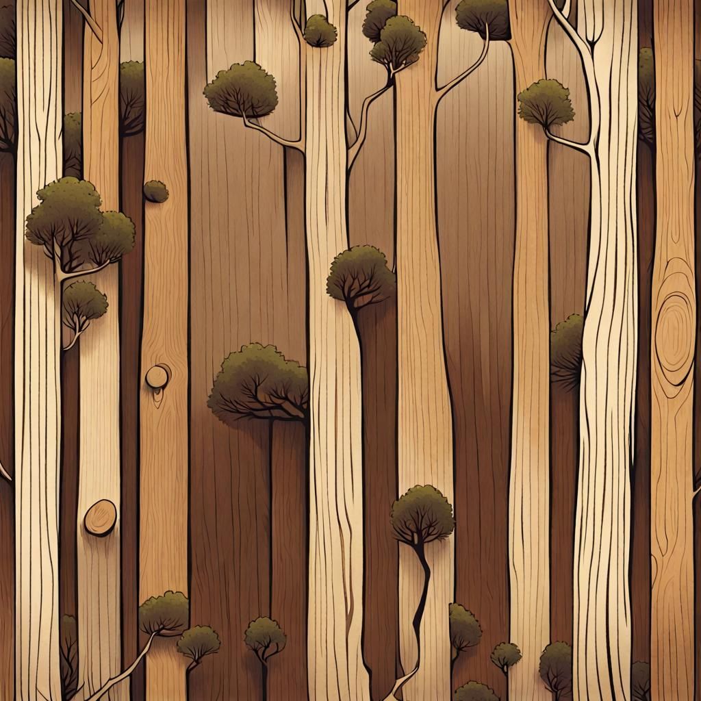 Surreal Minimalist Wood Illustration