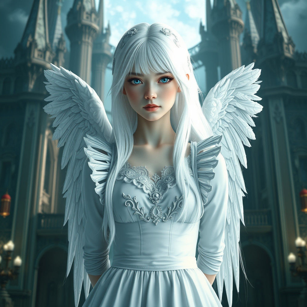 Angelic Girl in Palace: Fantasy Concept Art