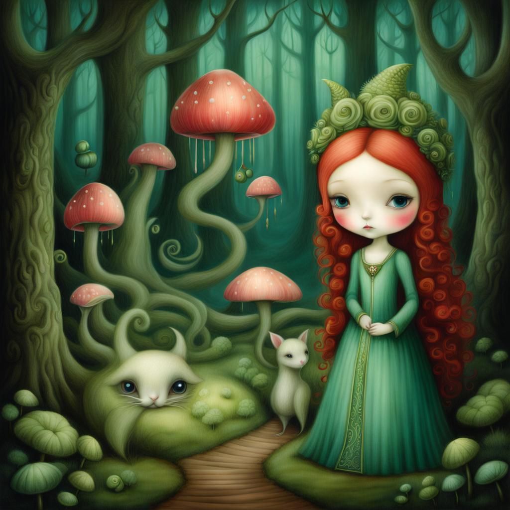 Eldritch Forest: A Surreal Fairy Tale Illustration
