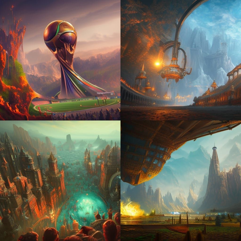 Detailed Matte Painting of World Cup Trophy