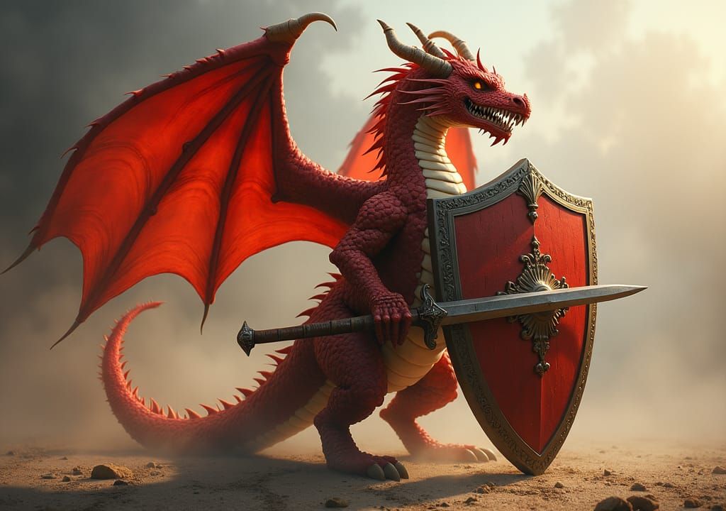 Dragon Sword and Shield: A Digital Art Transformation