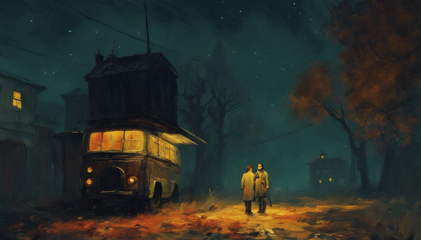 Halloween Night Starry Sky in Digital Painting Style