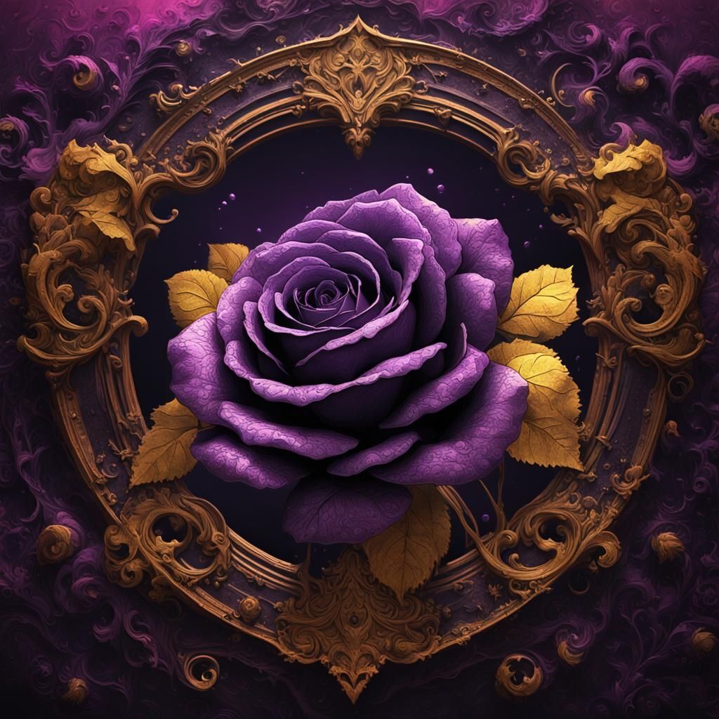 Grunge Black Rose Heart: Dark Fantasy Art