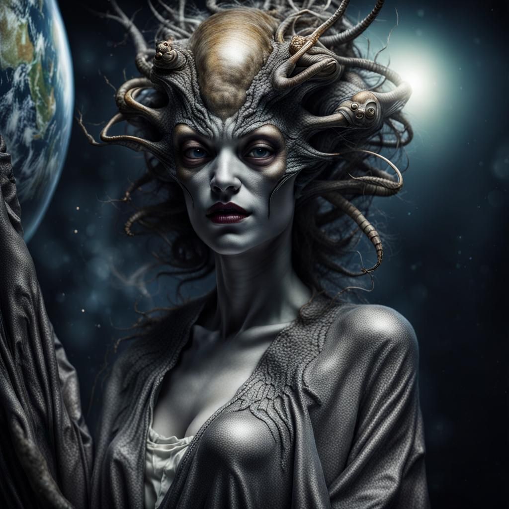 Extravagant Alien Characters in a Cosmic Dreamscape