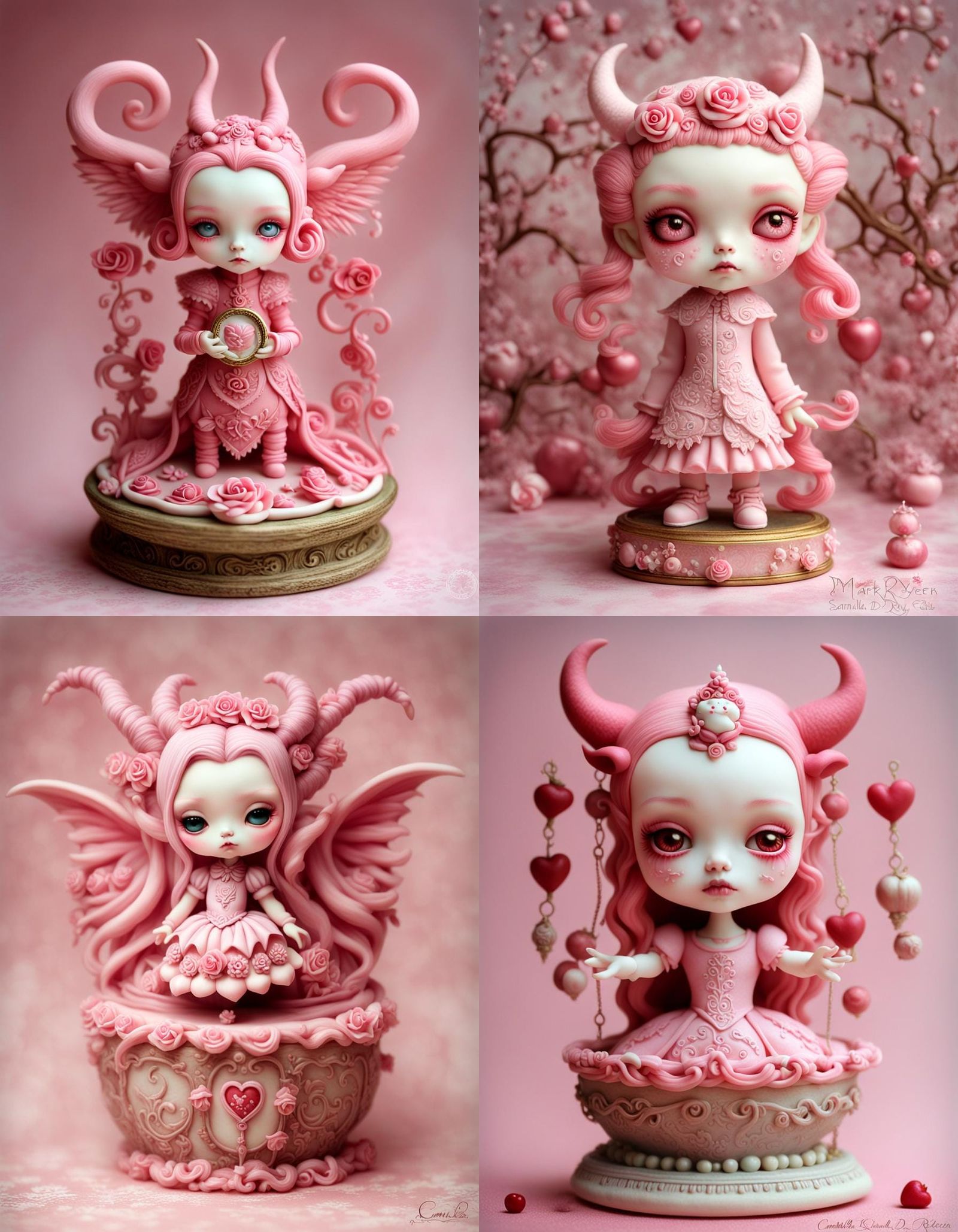 Polymer Clay Demon of Love Sculpture