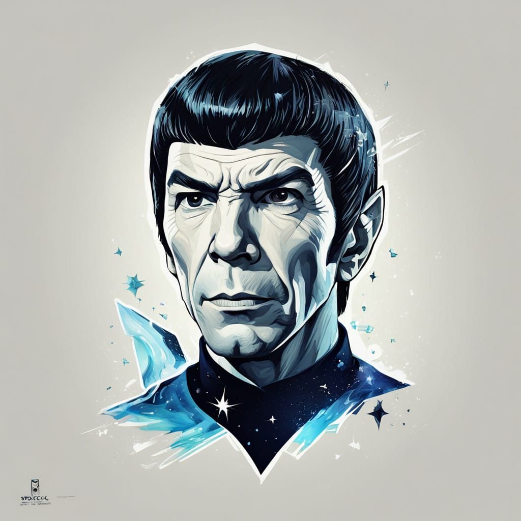 Abstract Art of Spock with Illogical Theme