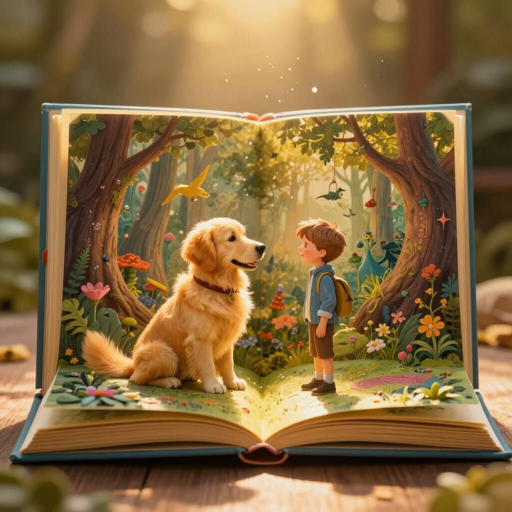 Little Nate loves his pup.