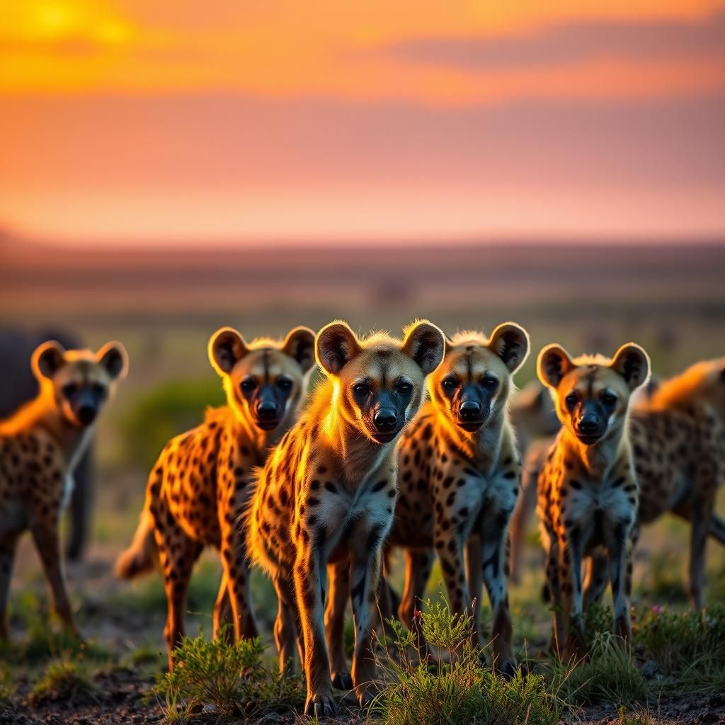 Hyenas at Sundown: Serengeti Wildlife Photography