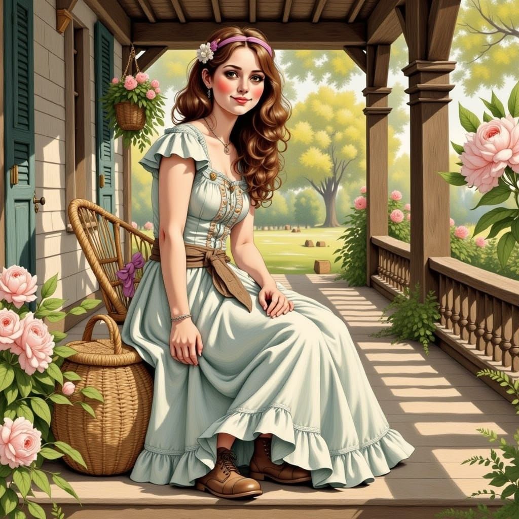 Wholesome Country Girl in Spring Bloom