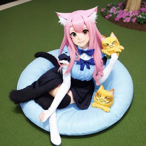 Anime Cat Girl Illustration