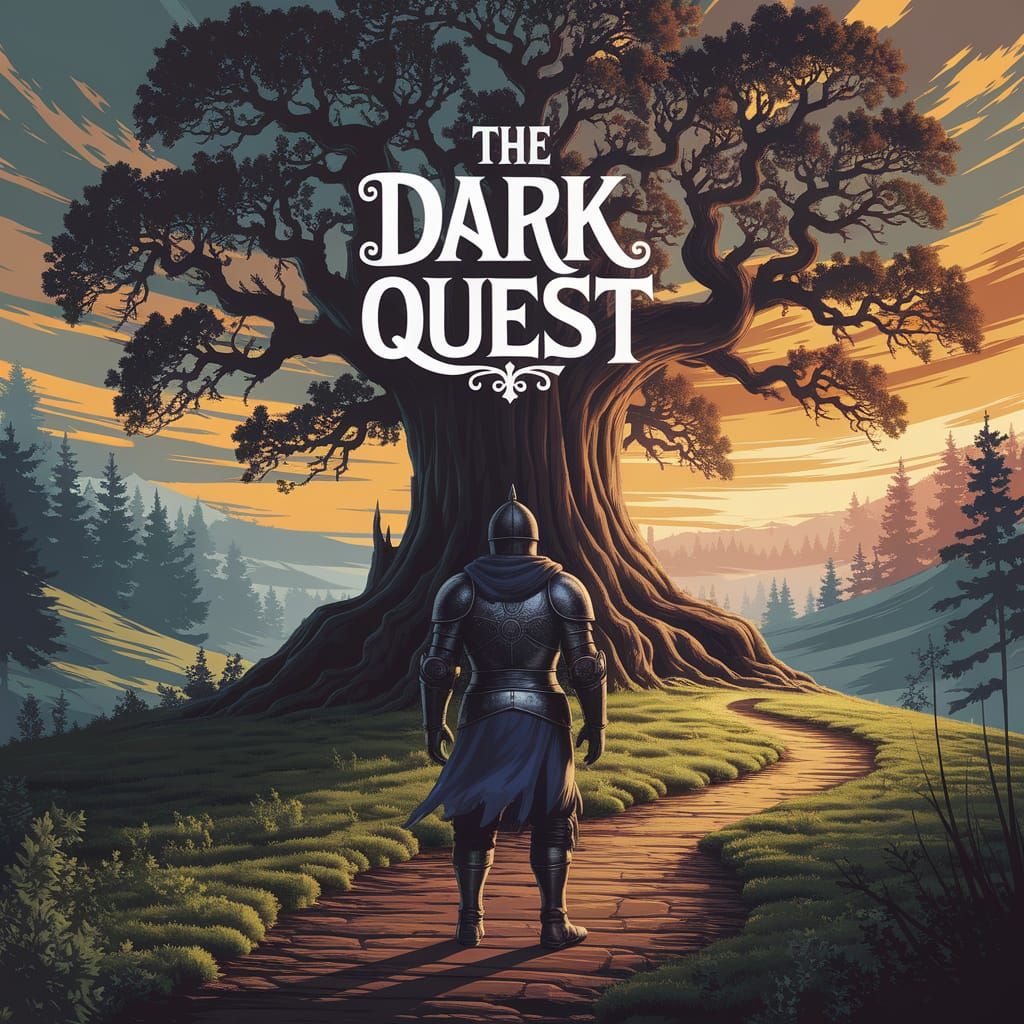 The Dark Quest: Knight at Ancient Oak in Pixel Art