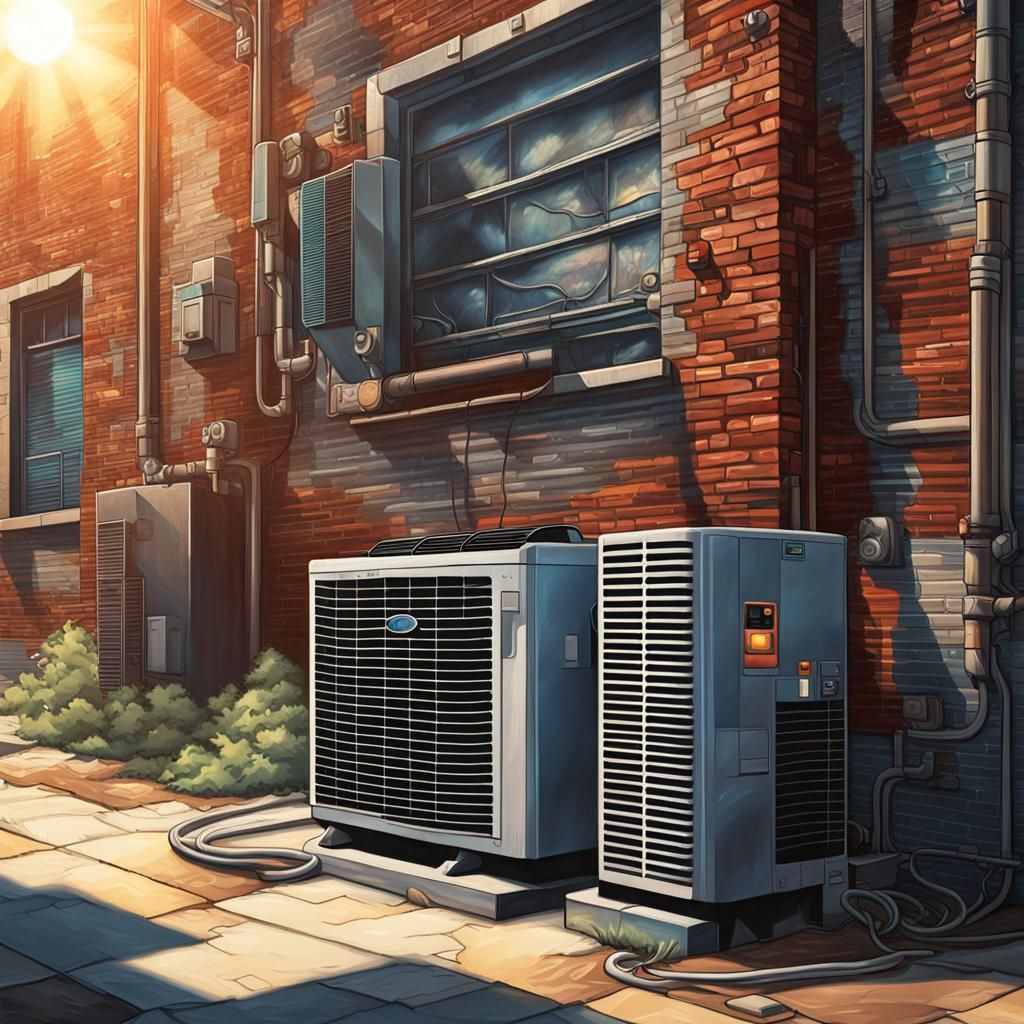Hyperrealistic Sci-Fi Mural of Air Conditioner