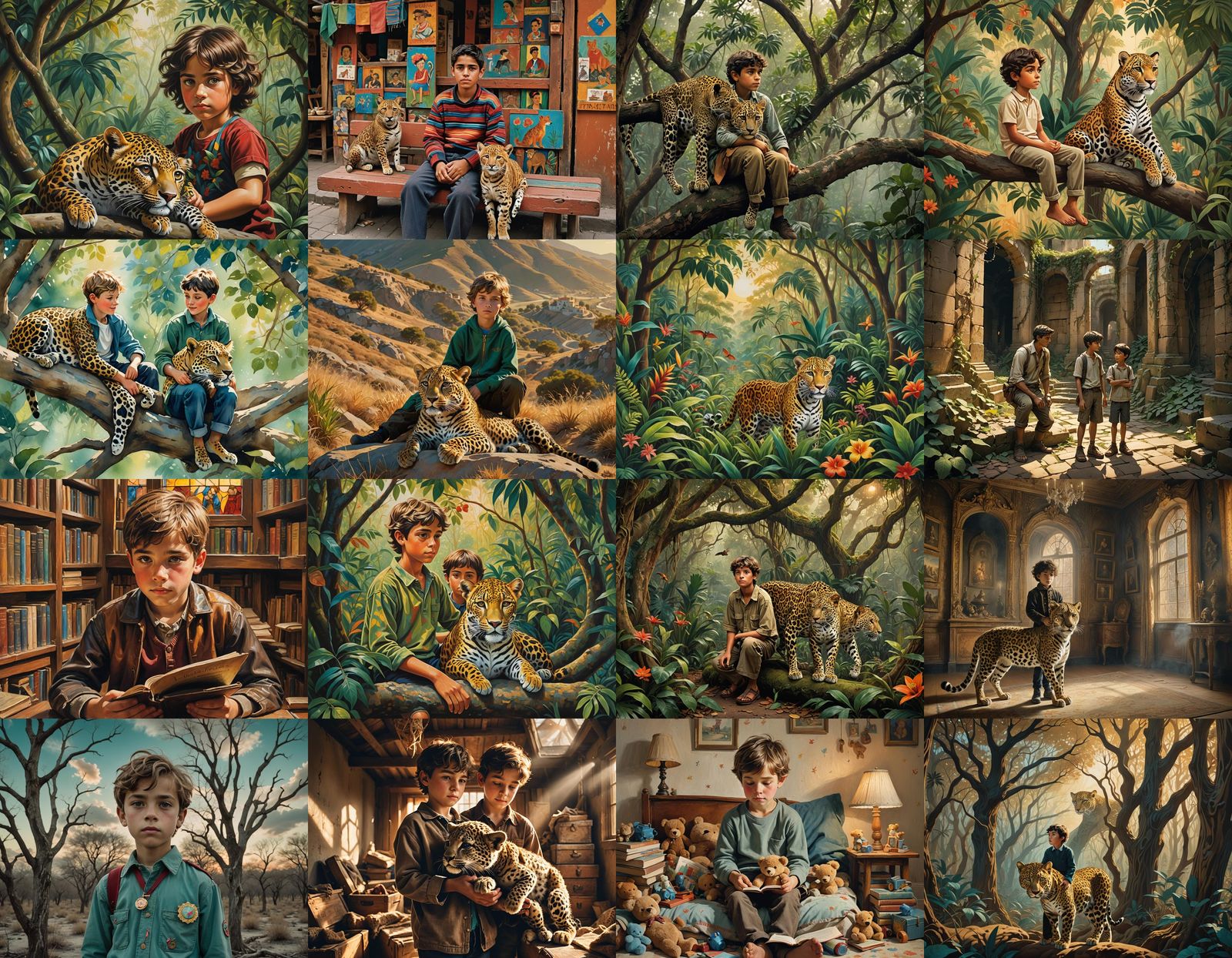 Boy and Leopard Fable Illustration