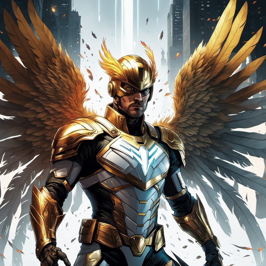 Epic Heroic Comic Book Masterpiece with Vibrant Colors and D...