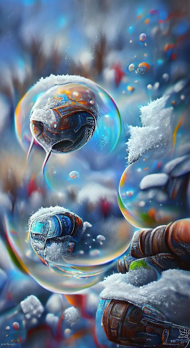 Detailed Frozen Bubble in 8K Resolution