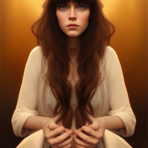 Detailed Portrait of a Girl in Digital Art Style