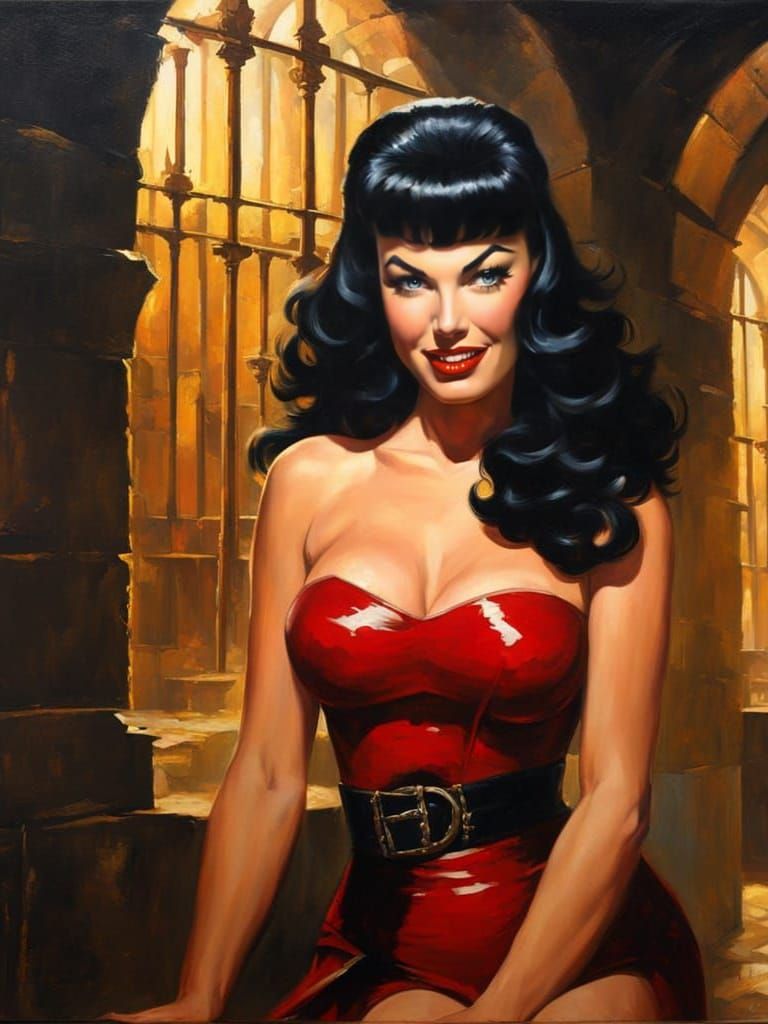 Ominous Dungeon Portrait in Impressionistic Style