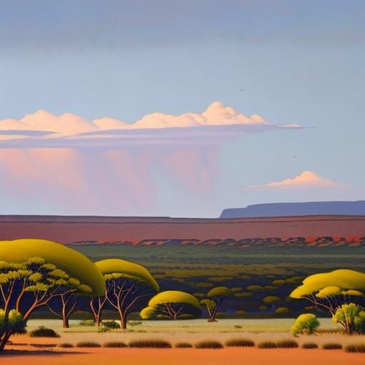 Bushveld -- in the style of Pierneef