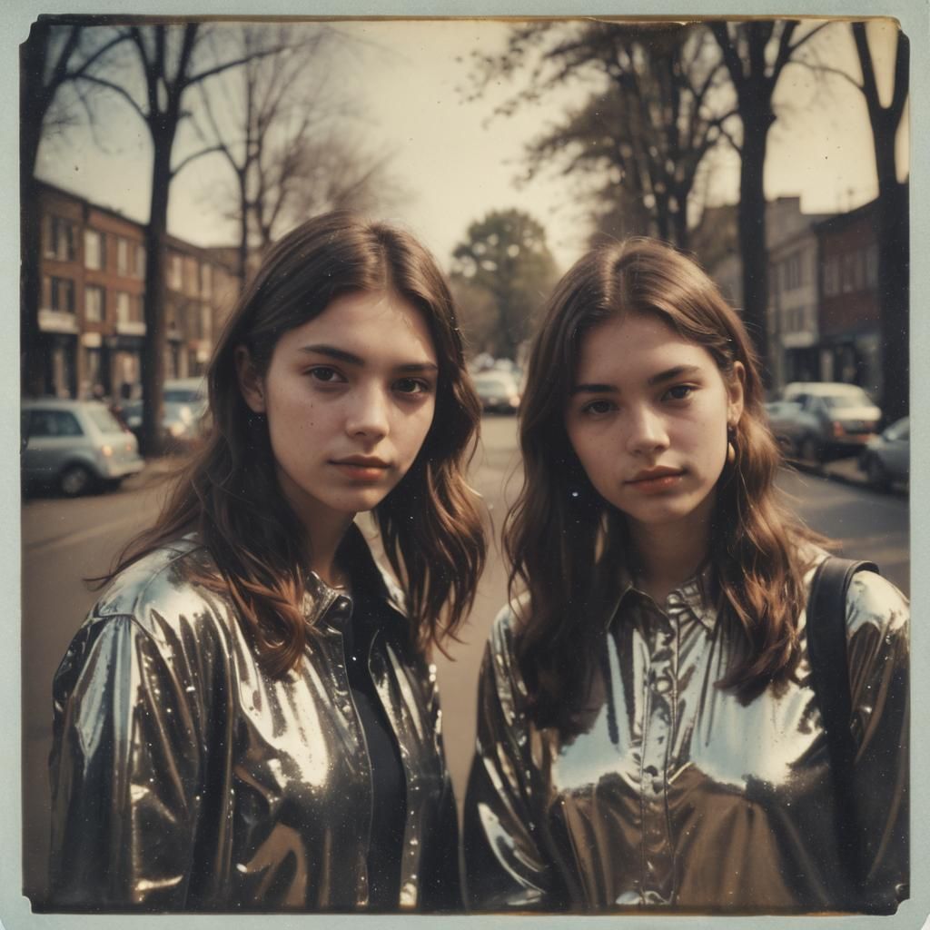 Hyperrealistic Polaroid of Two Beautiful Girls